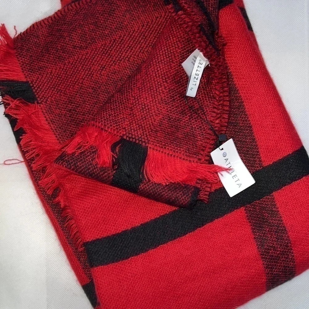NEW!!! Athleta Lizette Red/Black Reversible Scarf